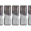 PNY Turbo Attaché 3 USB 3.0 Flash Drives, 32GB, Silver, Pack Of 5 Drives