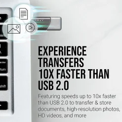 PNY Turbo Attaché 3 USB 3.0 Flash Drives, 128GB, Silver, Pack Of 2 Drives