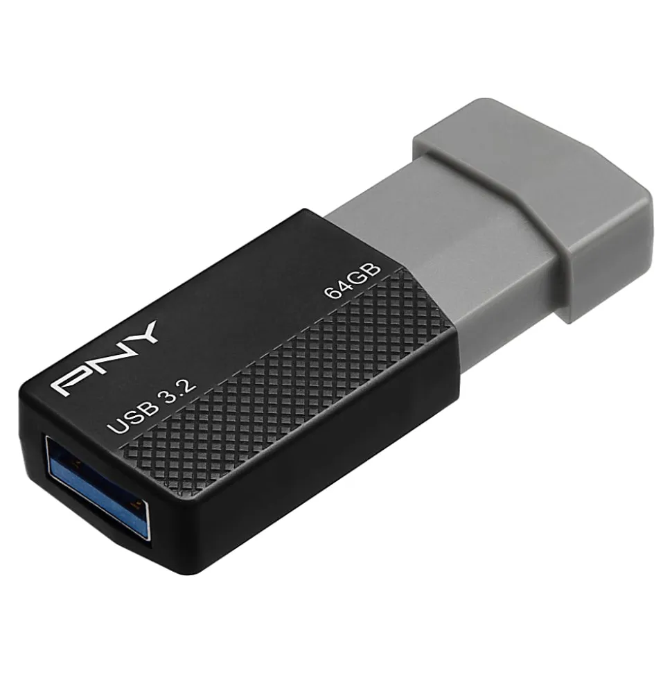 PNY USB 3.2 Flash Drive, 64GB, Black