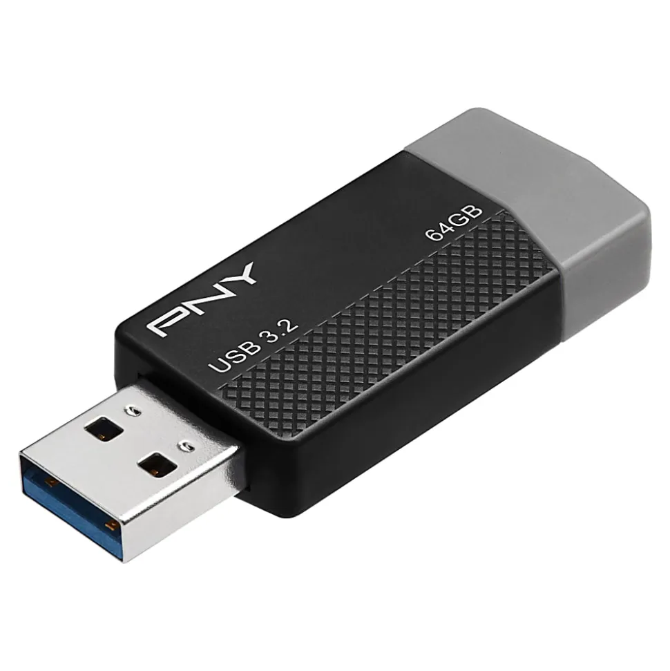 PNY USB 3.2 Flash Drive, 64GB, Black