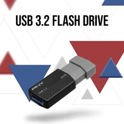 PNY USB 3.2 Flash Drive, 64GB, Black