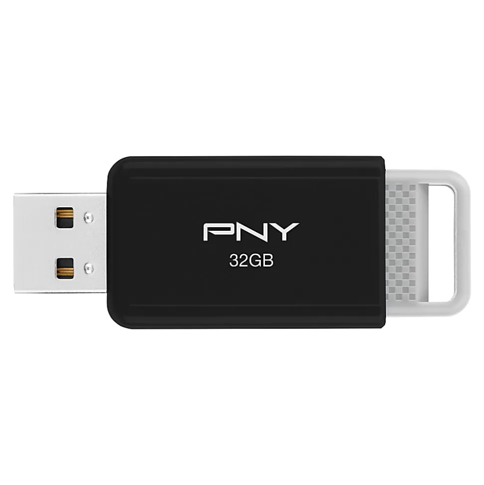 PNY USB 2.0 Flash Drive, 32GB, Black