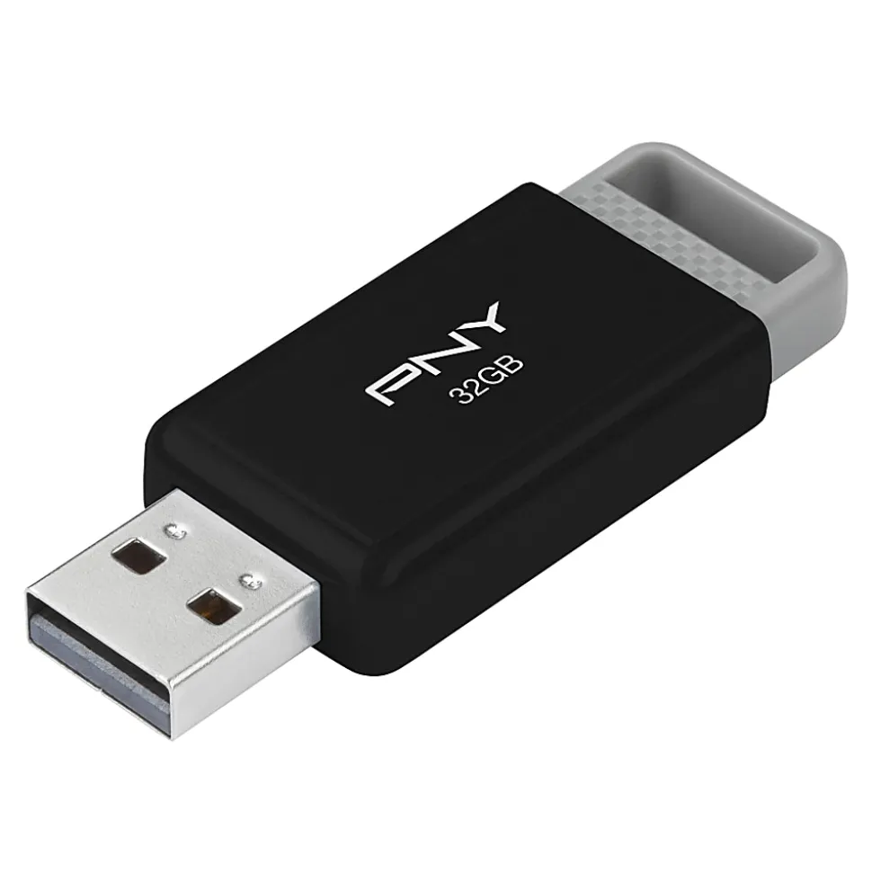 PNY USB 2.0 Flash Drive, 32GB, Black