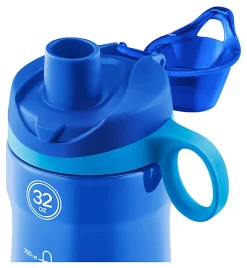 Pogo Tritan Chug Water Bottles, 32 Oz, Gray/Blue, Pack Of 2 Bottles