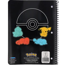 Pokemon Licensed Single Subject Wide Ruled Notebook, 8.5" x 11", 70 Sheets, Quantity 1