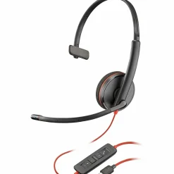 Poly Blackwire 3210 Monaural USB-C Headset +USB-C/A Adapter (Bulk) - Mono - USB Type C, Mini-phone (3.5mm) - 8X214A6