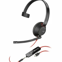 Poly Blackwire 5210 Monaural USB-C Headset + 3.5mm Plug + USB-C/A Adapter - Microsoft Teams Certification - 8X230AA