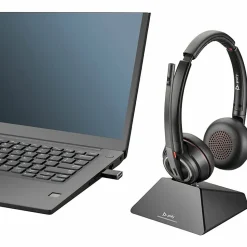 Poly Savi 8220 UC DECT USB-A Headset - Stereo - True Wireless - Bluetooth/DECT - 450 ft - 20 Hz to 20 kHz - 77T33AAABA