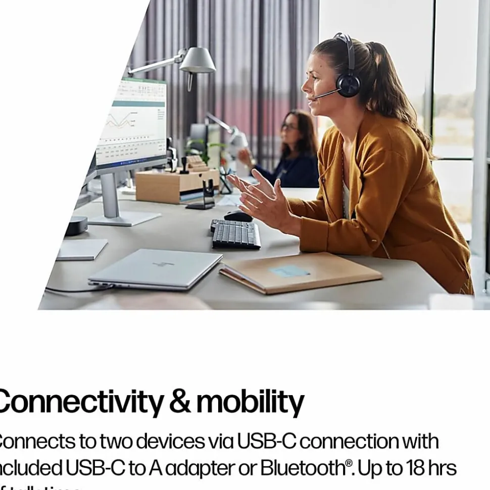 Poly Voyager Focus 2 Headset - Microsoft Teams Certification - Google Assistant, Siri - Stereo - USB Type C - 9T9J6AAAC3