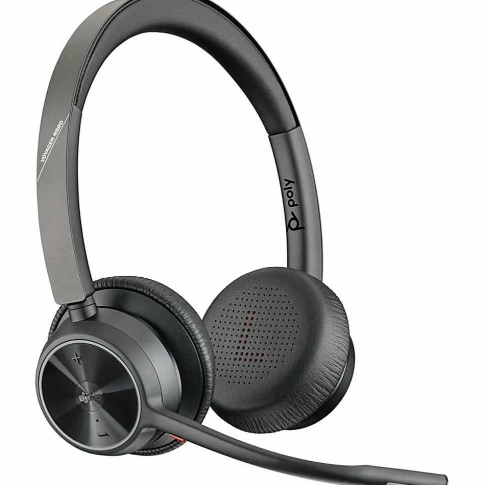 Poly Voyager 4320 Microsoft Teams Certified Headset + BT700 Dongle + Charging Stand - Microsoft Teams Certification - 77Z00AA