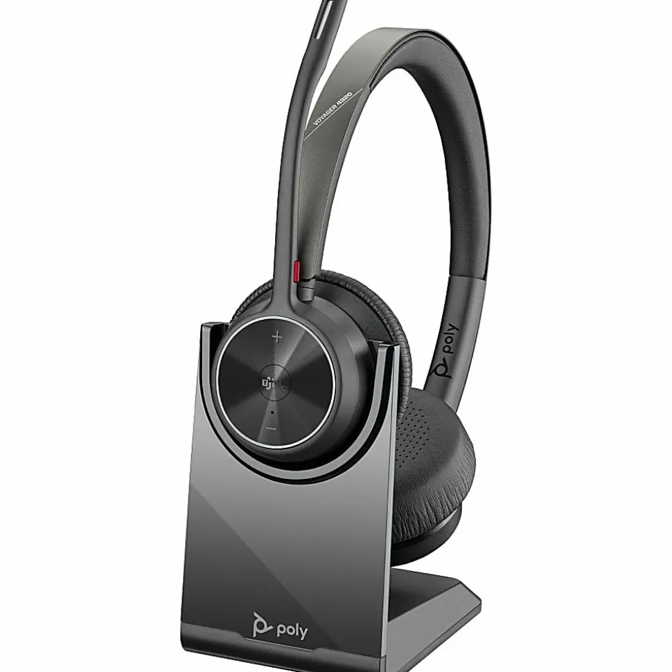 Poly Voyager 4320 Microsoft Teams Certified Headset + BT700 Dongle + Charging Stand - Microsoft Teams Certification - 77Z00AA
