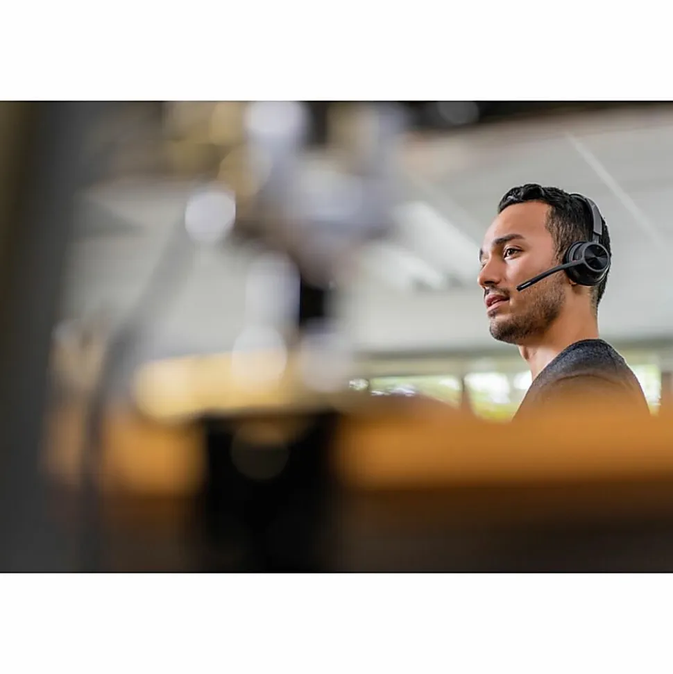 Poly Voyager 4320 UC Stereo USB-A Headset + BT700 USB-A Adapter + Charging Stand - Siri, Google Assistant - 77Y99AA