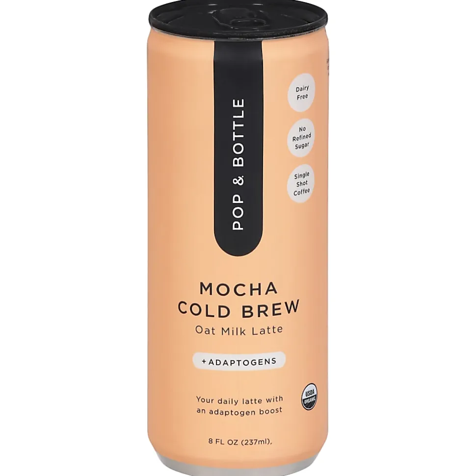 Pop & Bottle Oat Milk Lattes, Mocha, 8 Oz, Total Qty 12
