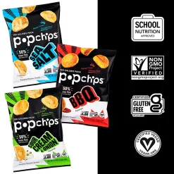 Popchips Variety Pack, 0.8 Oz, Pack Of 30 Bags