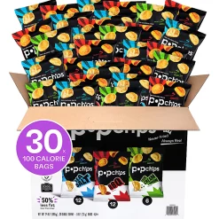 Popchips Variety Pack, 0.8 Oz, Pack Of 30 Bags