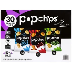 Popchips Variety Pack, 0.8 Oz, Pack Of 30 Bags