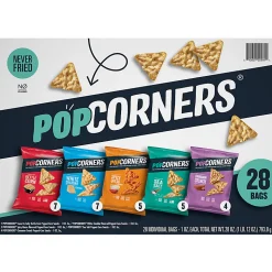 PopCorners 4-Flavor Popped Corn Chips Snacks Variety Pack, Box Of 28 Bags