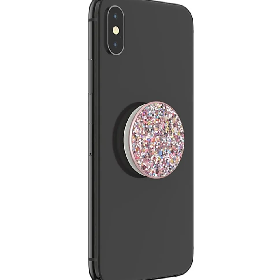 PopSocket PopGrip, 1-9/16", Sparkle Rosebud Pink