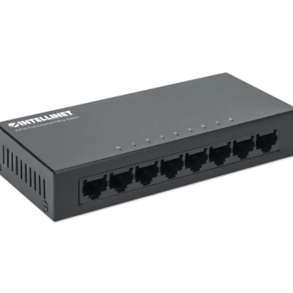8-Port Fast Ethernet Office Switch, Desktop Size, Metal, IEEE 802.3az (Energy Efficient Ethernet), Box, 523318