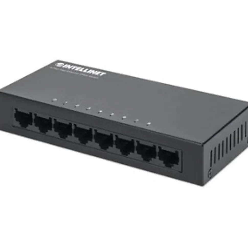 8-Port Fast Ethernet Office Switch, Desktop Size, Metal, IEEE 802.3az (Energy Efficient Ethernet), Box, 523318