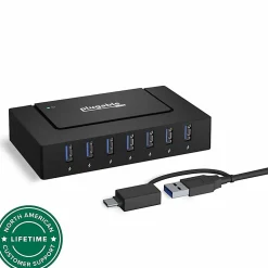 7 Port USB Charging Hub for Laptops with USB-C or USB 3.0 - Plugable USB Charging Station - USBCHUB7BC