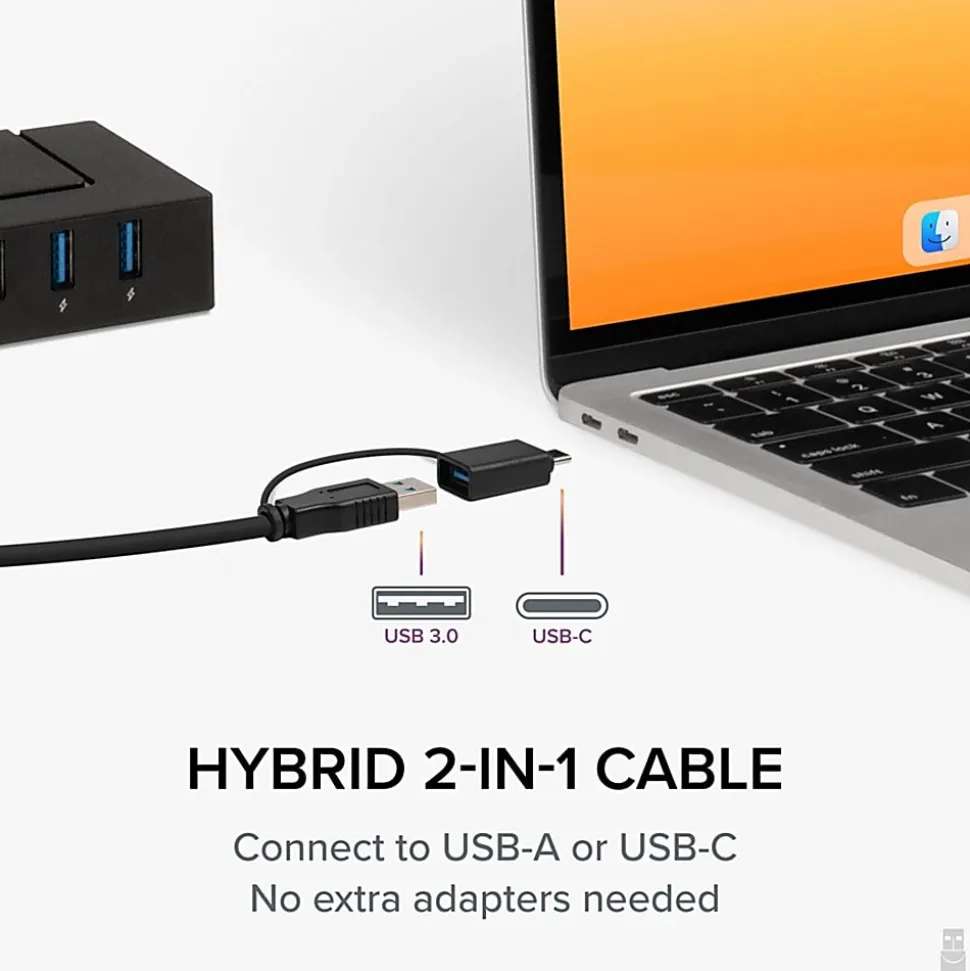 7 Port USB Charging Hub for Laptops with USB-C or USB 3.0 - Plugable USB Charging Station - USBCHUB7BC