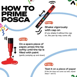 POSCA PC-5M Water-Based Paint Markers, 16 Pack, Reversible Medium Tip (1.8-2.5mm), Assorted Colors
