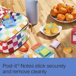 Post-it® Cute Sticky Notes, 2 x 2.3 in, 1 Pad, 100 Sheets/Pad, Orange Shaped Sticky Notes with 'Squeeze the Day!' Header, Back to School Supplies