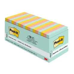 Post-it® Dispenser Notes, 1800 Total Notes, Pack Of 18 Pads, 3" x 3", Beachside Cafe, 100 Notes Per Pad