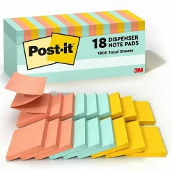 Post-it® Dispenser Notes, 1800 Total Notes, Pack Of 18 Pads, 3