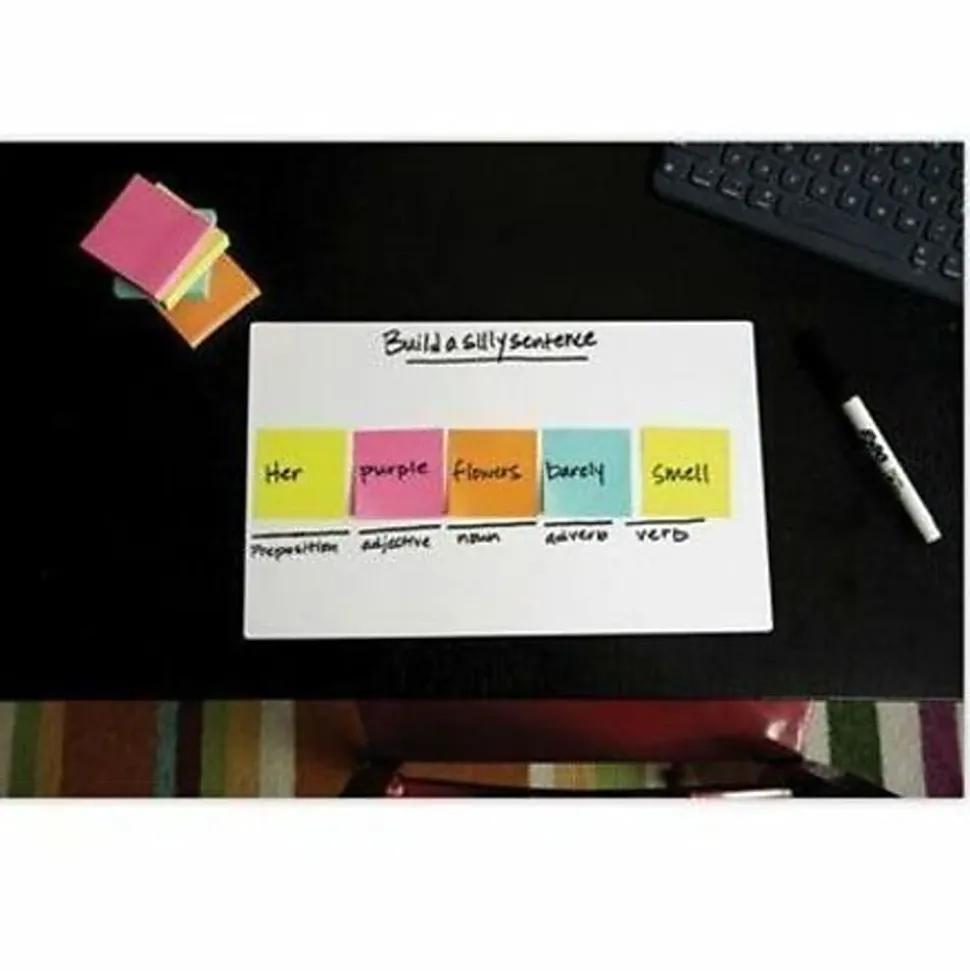 Post-it® Dry Erase Sheets, 7 in x 11.3 in, 1 Pack, 3 Sheets/Pack, White, DEFSHEETS-3PK