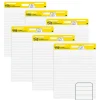 Post-it® Easel Pads, 25 in x 30 in, 6 Pads, 30 Sheets/Pad, 30 Sheets/Pad, Lined, Great for Virtual Teachers and Students, White