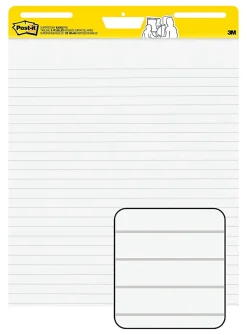 Post-it® Easel Pads, 25 in x 30 in, 6 Pads, 30 Sheets/Pad, 30 Sheets/Pad, Lined, Great for Virtual Teachers and Students, White
