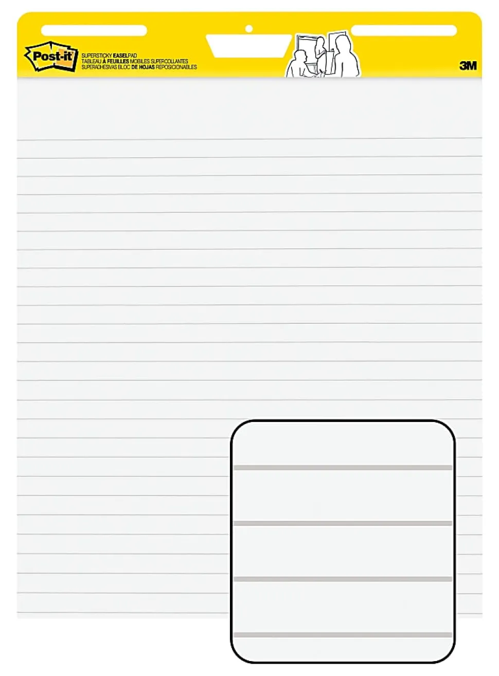 Post-it® Easel Pads, 25 in x 30 in, 6 Pads, 30 Sheets/Pad, 30 Sheets/Pad, Lined, Great for Virtual Teachers and Students, White