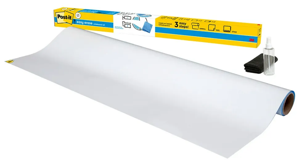 Post-it® Easy Erase Permanent Marker Whiteboard Surface, 8 ft x 4 ft, Permanent Marker, White (EE8X4)