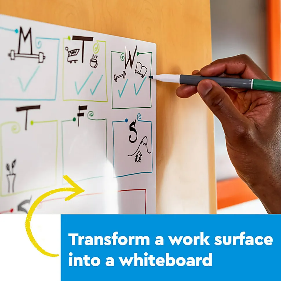 Post-it® Easy Erase Permanent Marker Whiteboard Surface, 3 ft x 2 ft, Permanent Marker Wipes Away with Water, White (EE3X2)