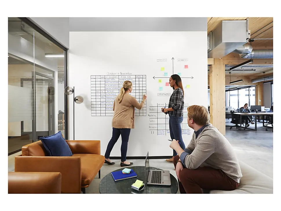 Post-it® Easy Erase Permanent Marker Whiteboard Surface, 3 ft x 2 ft, Permanent Marker Wipes Away with Water, White (EE3X2)