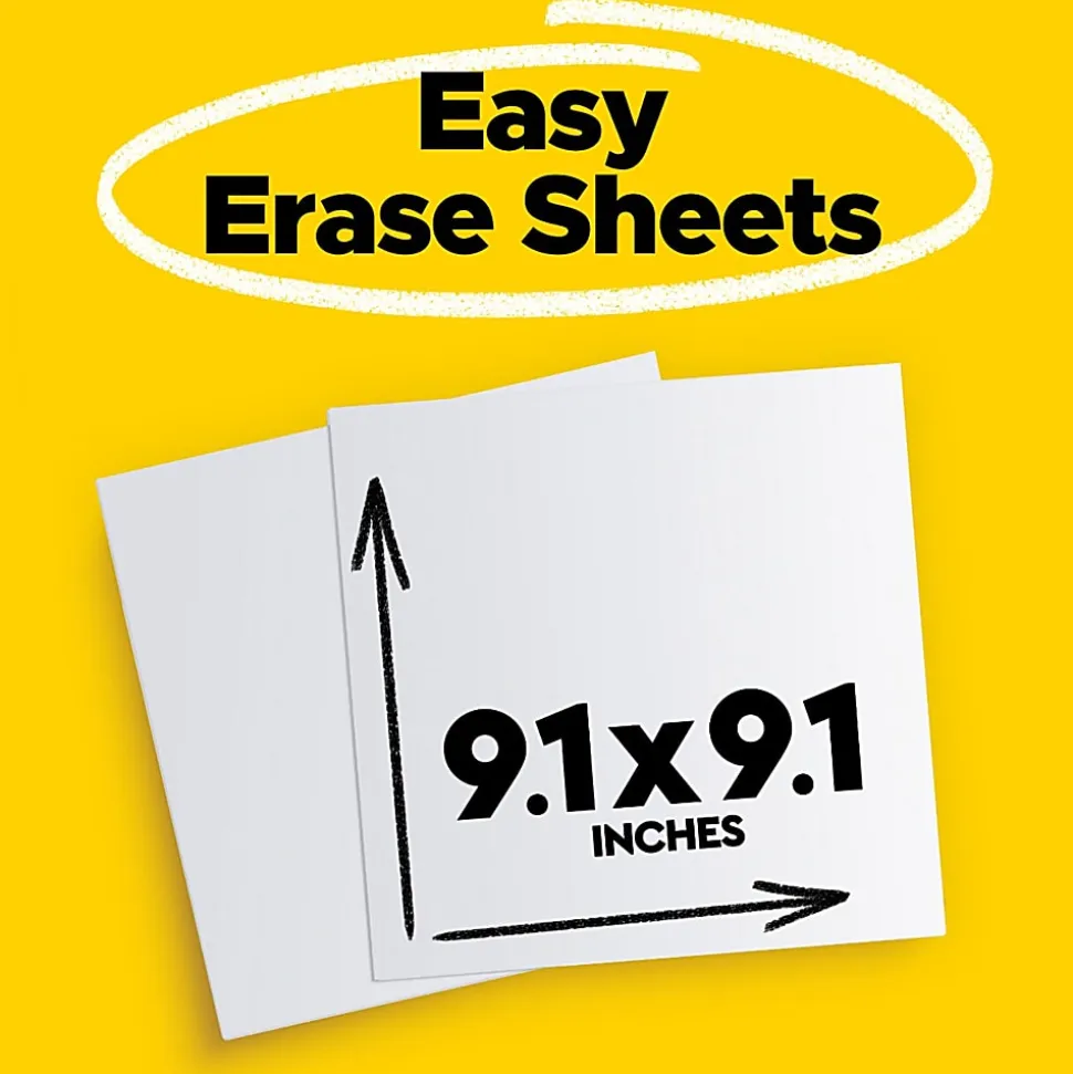 Post-it® Easy Erase Permanent Marker Whiteboard Sheets, 2 Pack, 9.1 in x 9.1 in, Wipes Away with Water