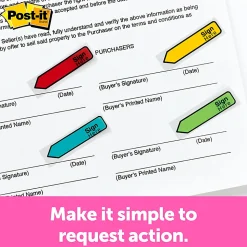 Post-it® Flags, .47 in. x 1.7 in., 4 Dispensers, 30 Flags/Dispenser, Assorted Colors, Printed 