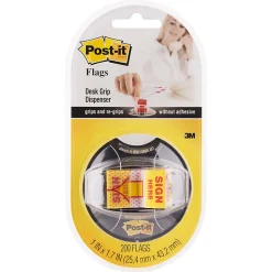 Post-it® Flags, 1 in. x 1.7 in., 1 Dispenser, 200 Flags/Dispenser, Yellow, Printed