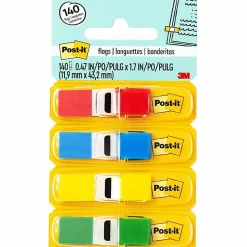 Post-it® Flags .47 in. x 1.7 in., 4 Dispensers, 35 Flags/Dispenser, Assorted Colors, School Supplies for Students, Flags for Textbooks and Notebooks