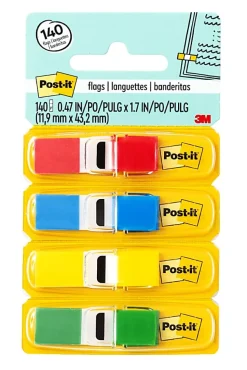 Post-it® Flags .47 in. x 1.7 in., 4 Dispensers, 35 Flags/Dispenser, Assorted Colors, School Supplies for Students, Flags for Textbooks and Notebooks