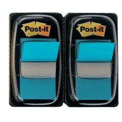 Post itĀ® Flags, 1" x 1 7/10", Bright Blue, 50 Flags Per Pad, Pack Of 2 Pads