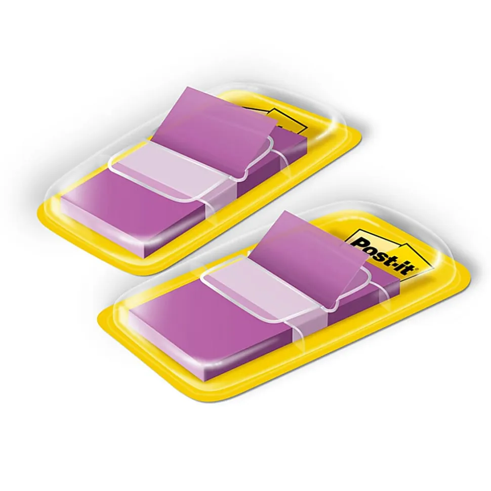 Post-it® Flags, 1" x 1 -11/16", Purple, 50 Flags Per Pad, Pack Of 2 Pads
