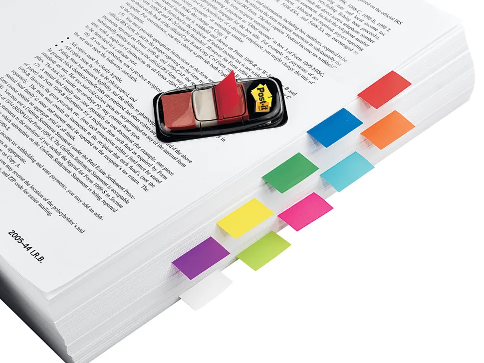 Post-it® Flags, 1" x 1 -11/16", Red, 50 Flags Per Pad, Pack Of 24 Pads