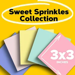 Post-it® Greener Notes, 3 in x 3 in, 12 Pads, 100 Sheets/Pad, Clean Removal, Sweet Sprinkles Collection