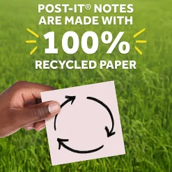 Post-it® Greener Pop Up 100% Recycled Paper Notes, 3 x 3 in, 18 Sticky Note Pads, 100 Sheets/Pad, Accordion Sticky Notes, Sweet Sprinkles