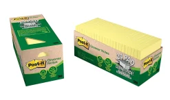 Post-it® Greener 100% Recycled Paper Notes, 3 x 3 in, 24 Bulk Sticky Note Pads, 75 Sheets/Pad, School Supplies and Office Products, Canary Yellow
