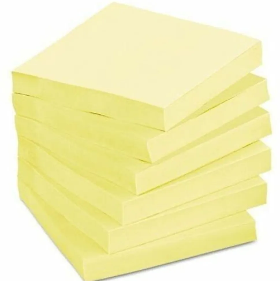 Post-it® Greener 100% Recycled Paper Notes, 3 x 3 in, 12 Sticky Note Pads, 100 Sheets/Pad, School Supplies and Office Products, Canary Yellow