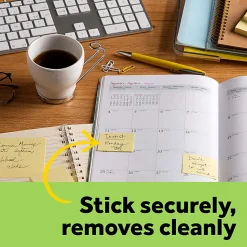 Post-it® Greener 100% Recycled Paper Notes, 3 x 3 in, 12 Sticky Note Pads, 100 Sheets/Pad, School Supplies and Office Products, Canary Yellow